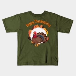 Happy Thanksgiving - retro thanksgiving day Kids T-Shirt